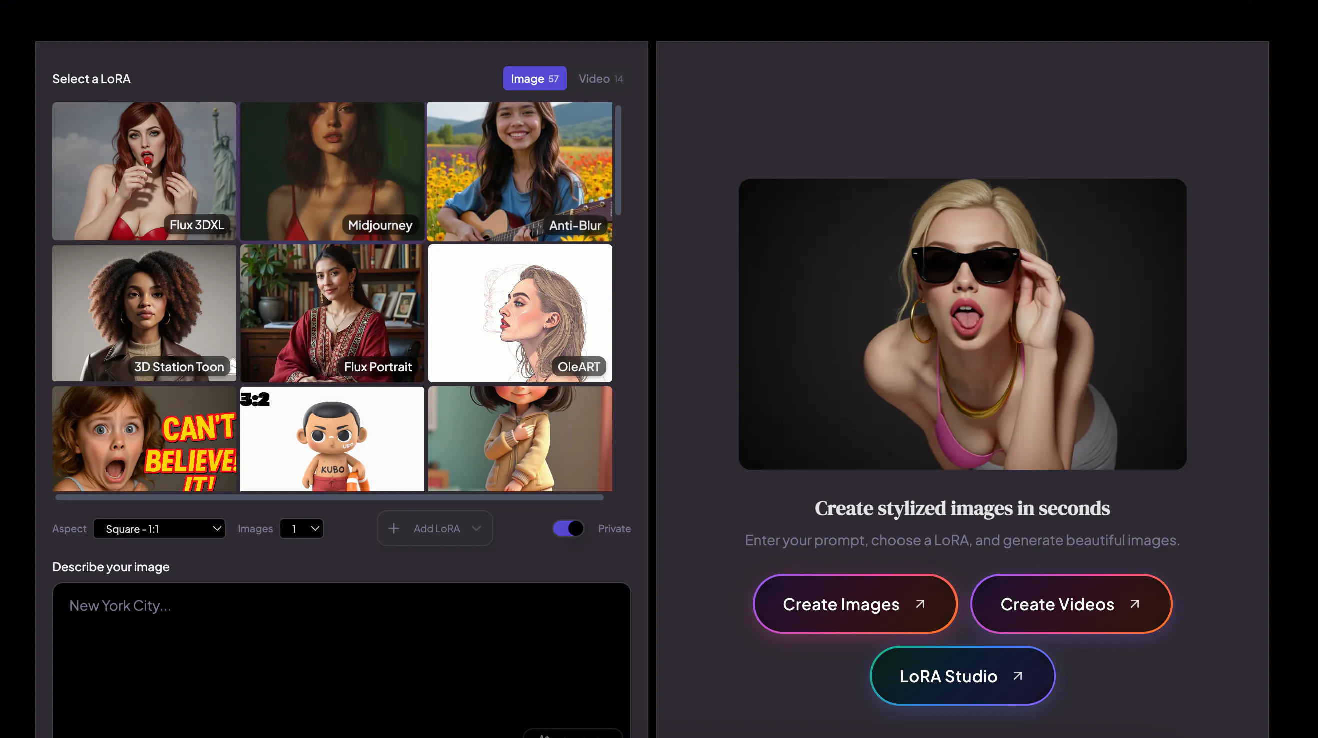 선글라스를 쓴 여성의 사진이 포함된 소셜 미디어 앱의 스크린샷