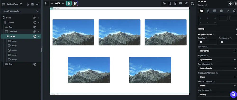 How can I make Wrap Widget do this?