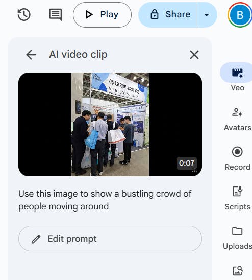 AI 비디오 클립 앱의 스크린 샷