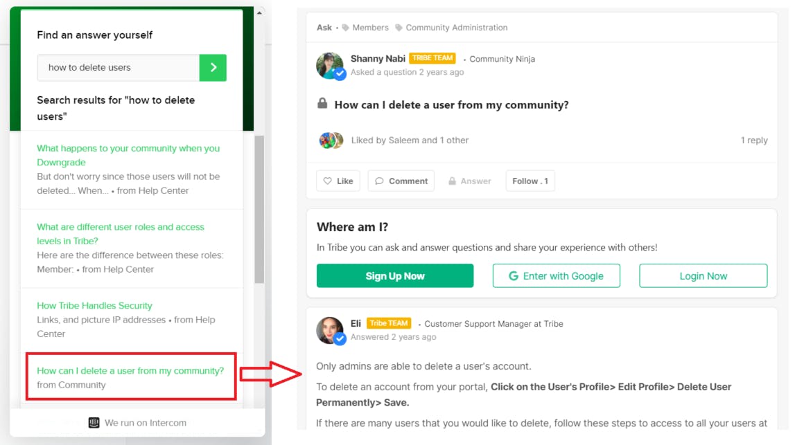Intercom Messenger and Community Integration