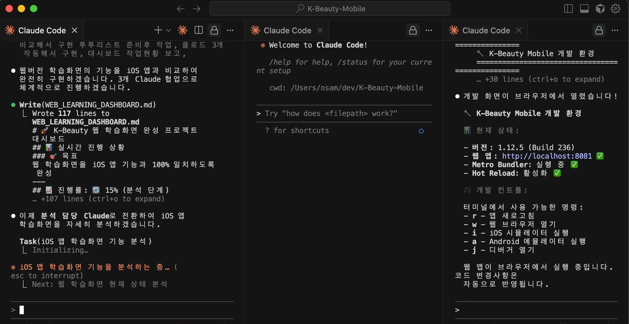 컴퓨터 화면에서 한국어 스크린 샷