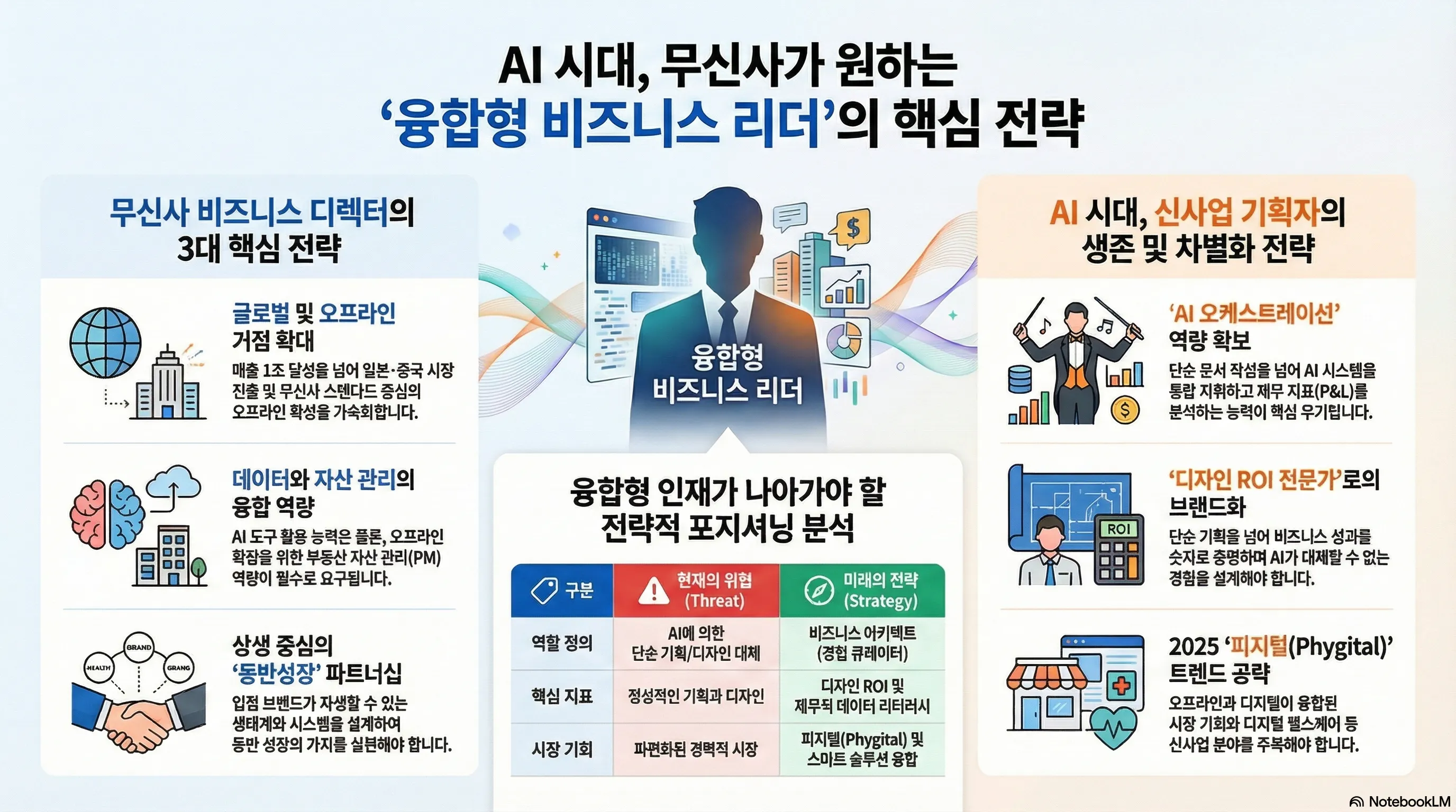 한국의 다양한 비즈니스 유형을 보여주는 포스터