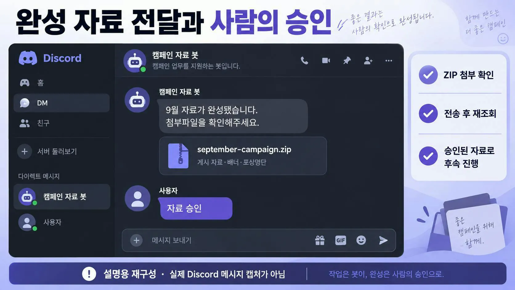 Discord로 자료를 받고 승인하는 흐름