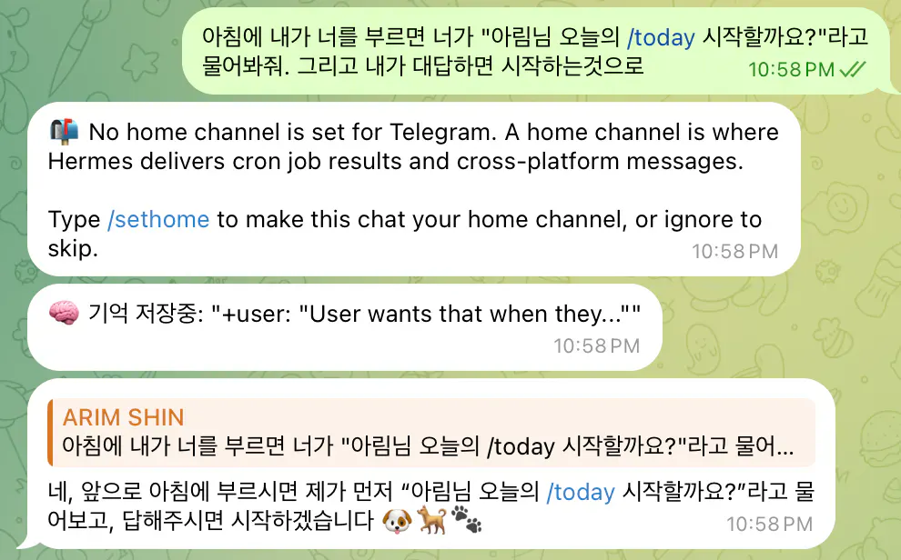 한국 휴대폰 문자 메시지 스크린샷