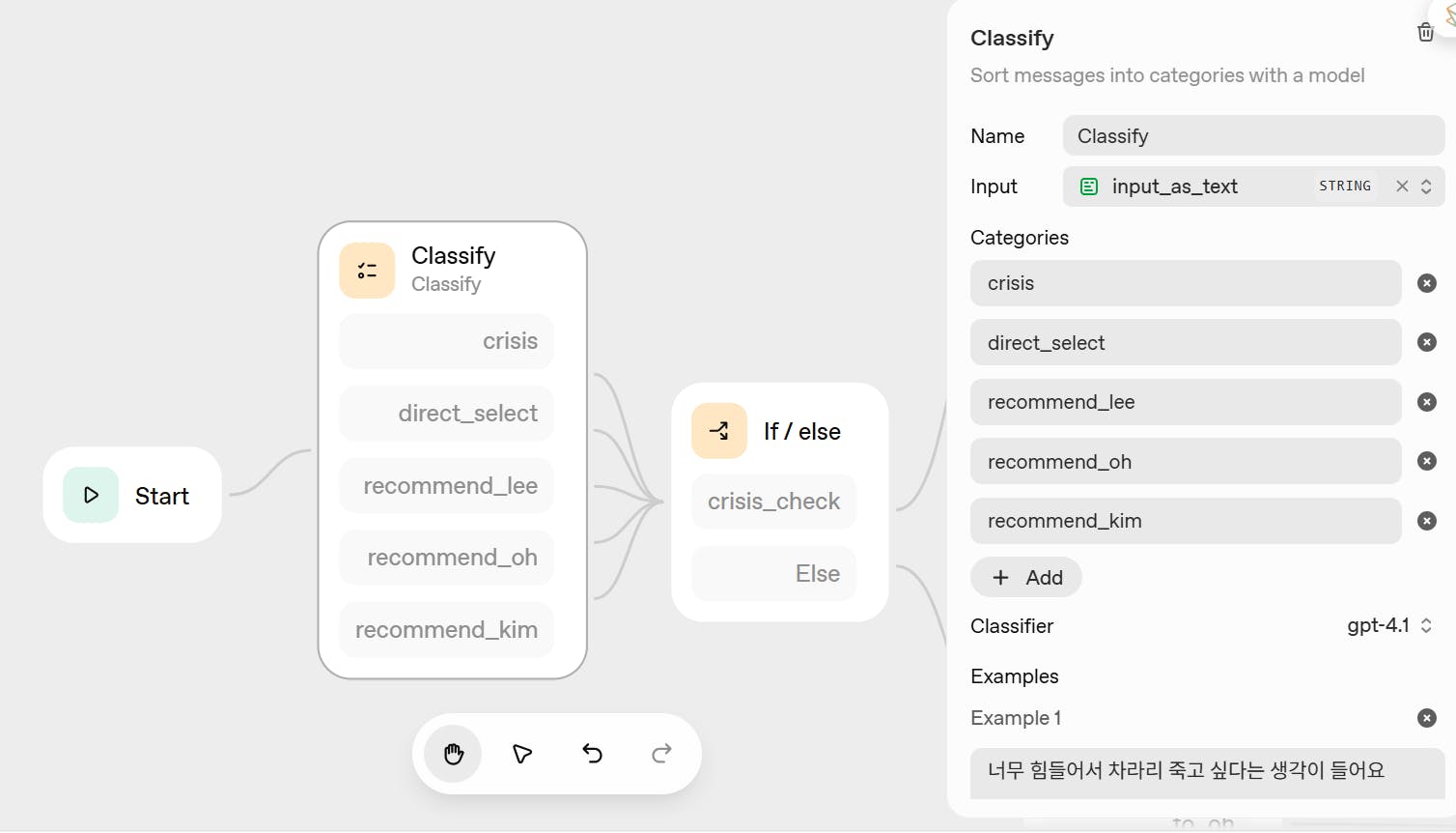 다양한 유형의 정보를 보여주는 마인드맵 스크린샷