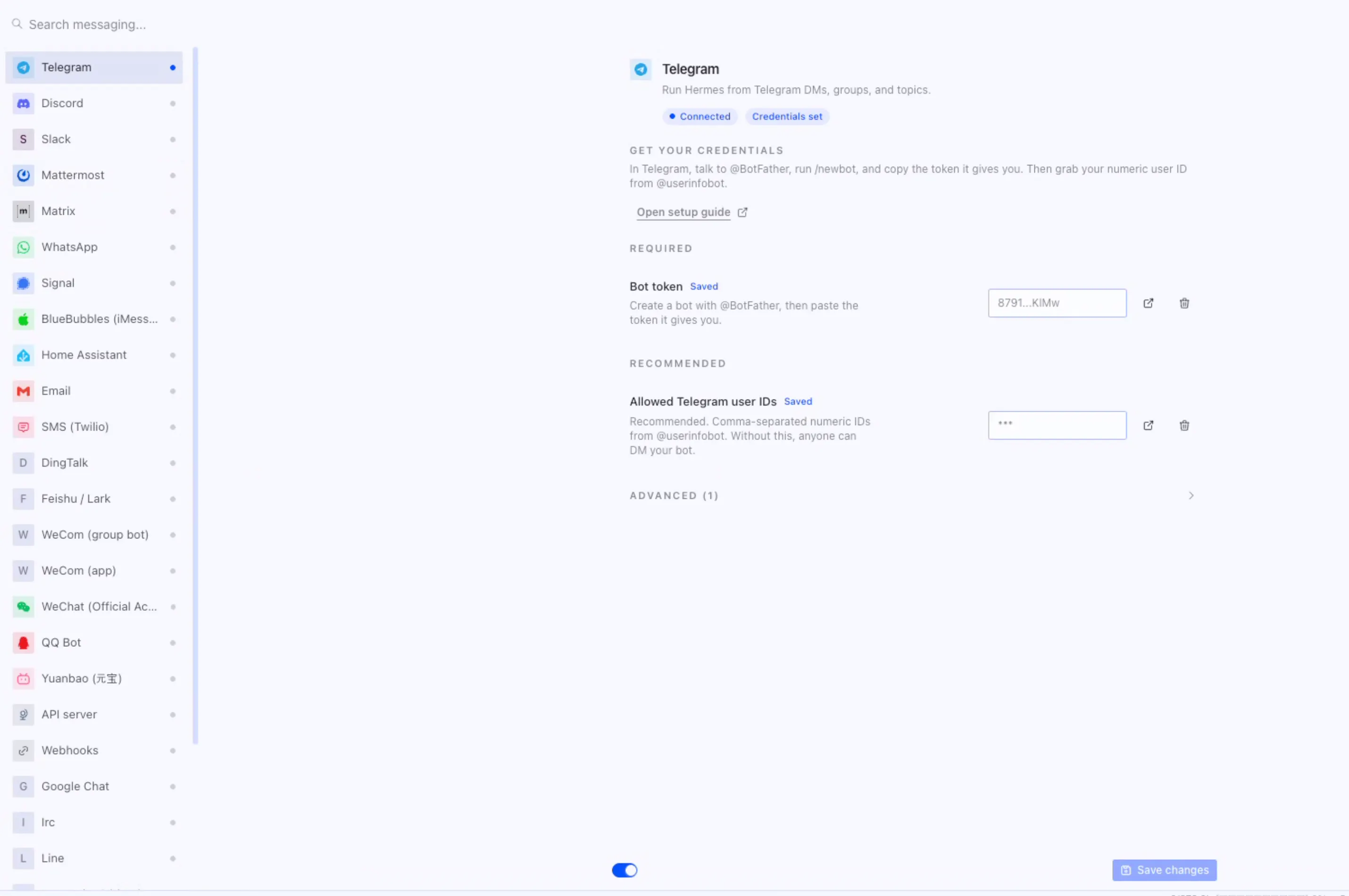 Gmail 계정 설정 페이지의 스크린샷