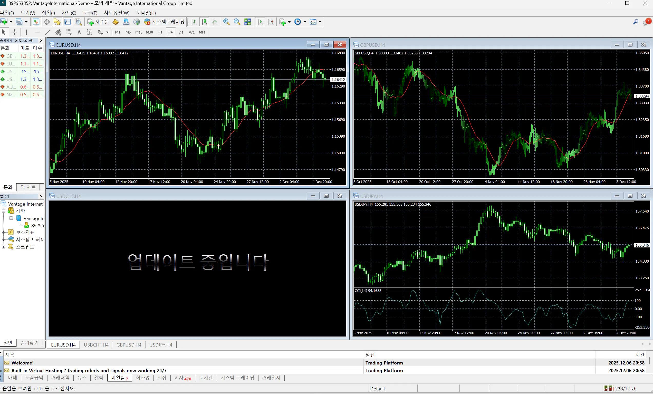 외환 거래 소프트웨어의 스크린샷