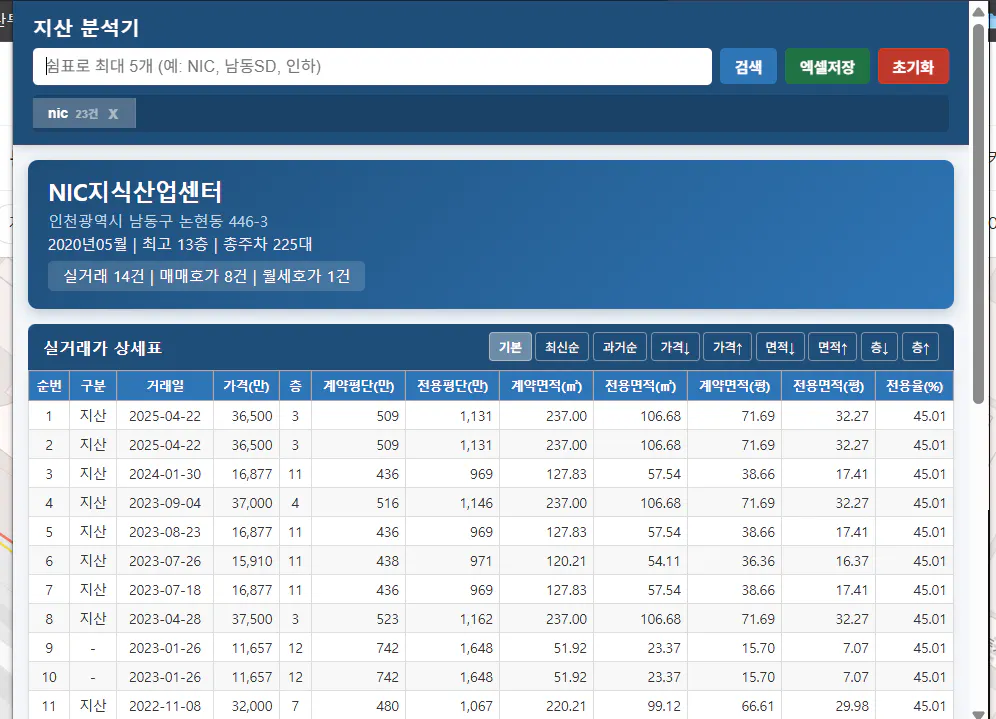 한국 스포츠 웹사이트 스크린샷