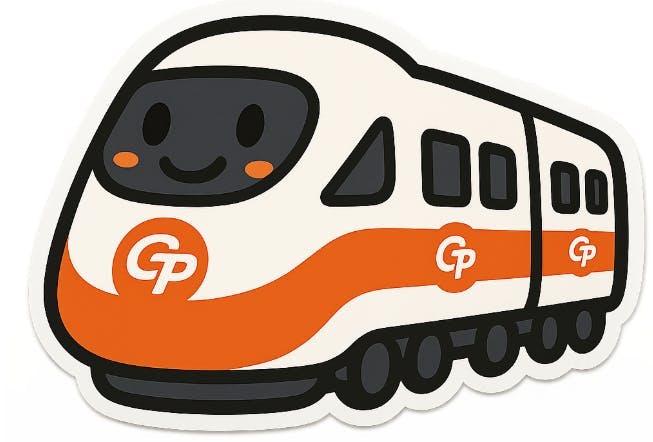 GP라는 단어가있는 만화 열차 스티커