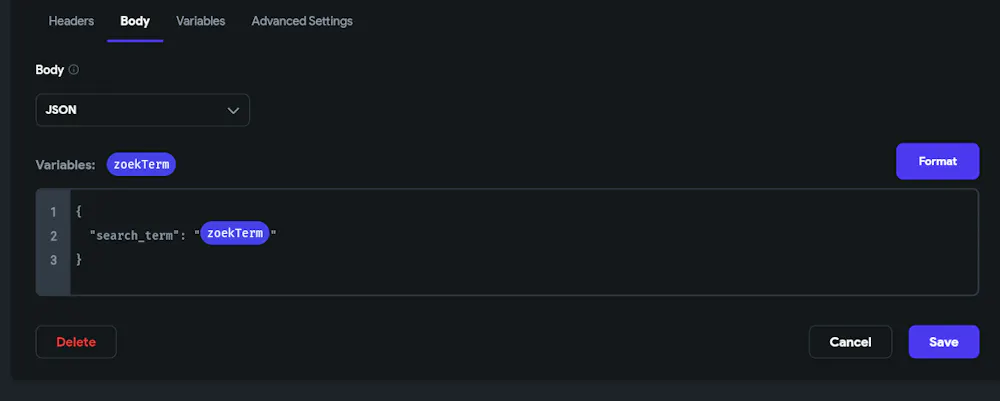 How do I add my appstate variable into my API call body?