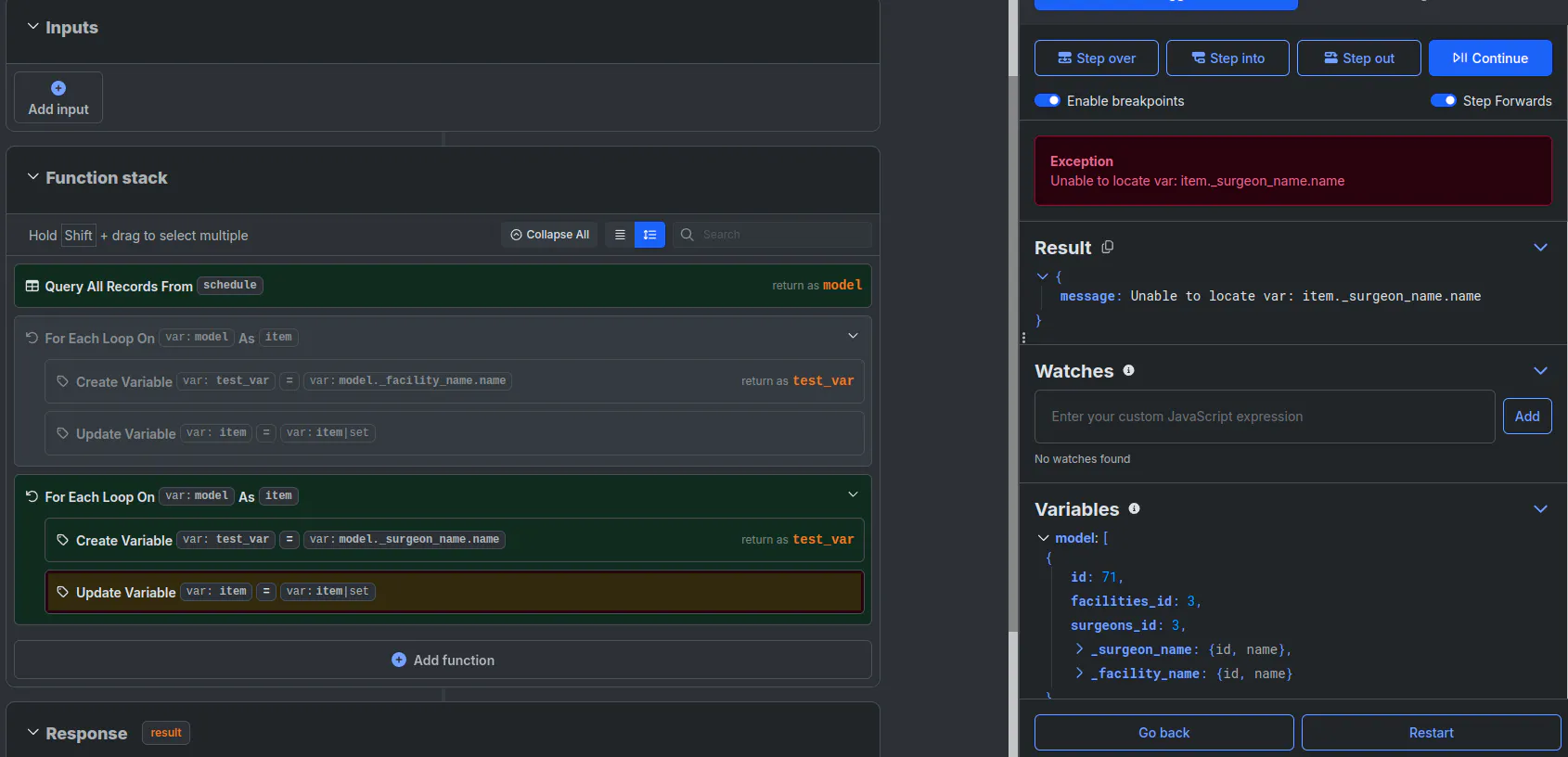 One specific add-on is throwing a fatal error.