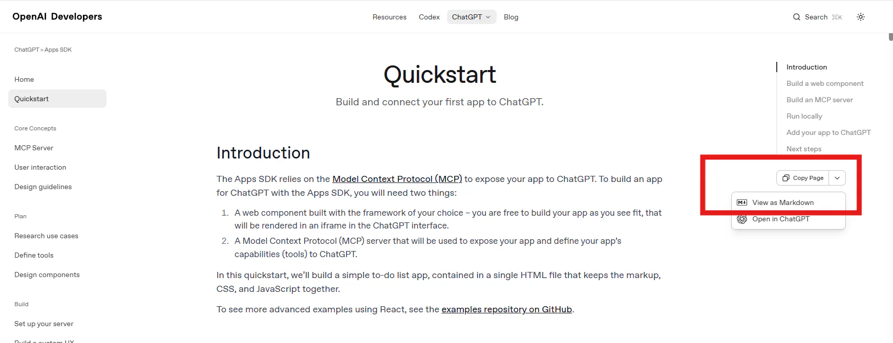 새 프로젝트를 시작하는 옵션이 강조 표시된 페이지