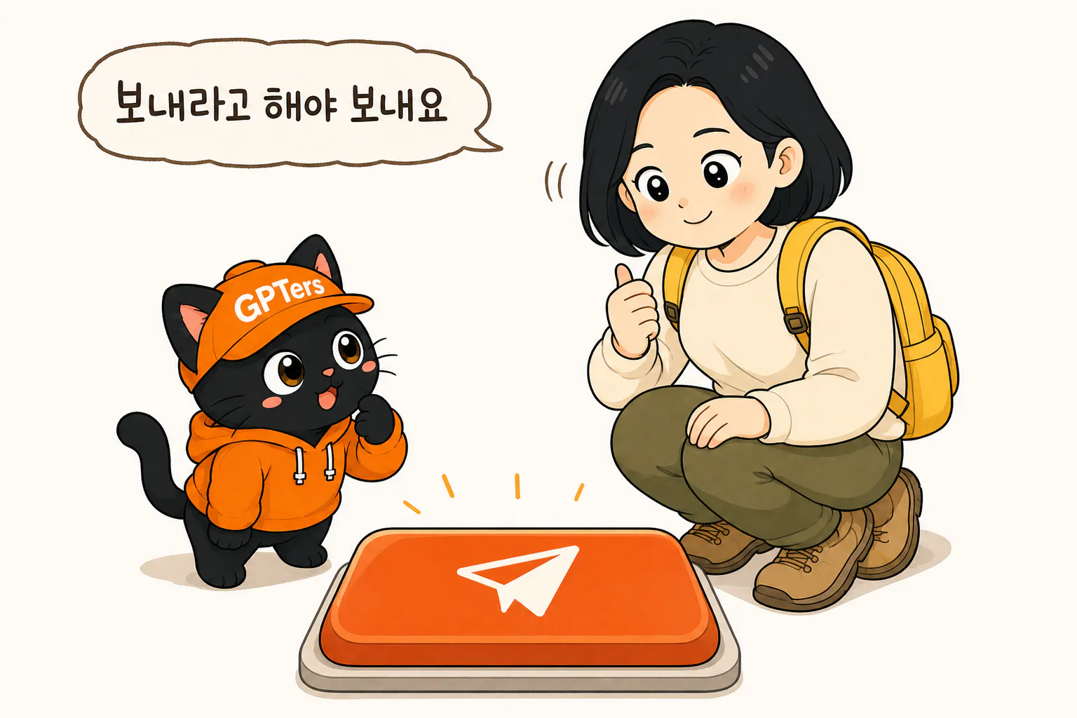 보내라고 해야 보내요 — 뽀짝이가 집사의 승인을 기다리는 게이트