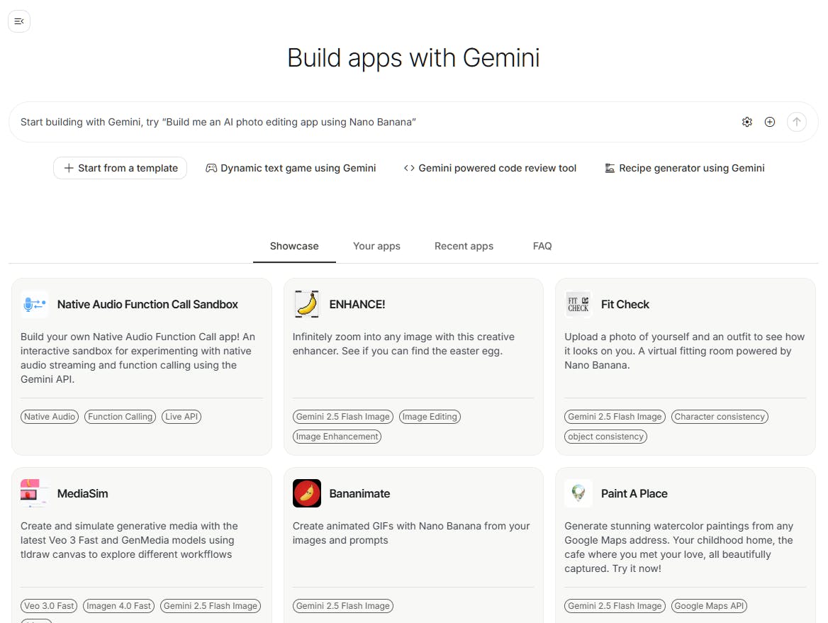 Gemini로 앱을 구축하십시오