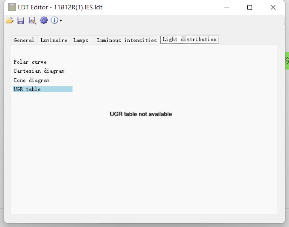 why use the LDT editor open the IES file,it doesn't have the DIAGRAM ...