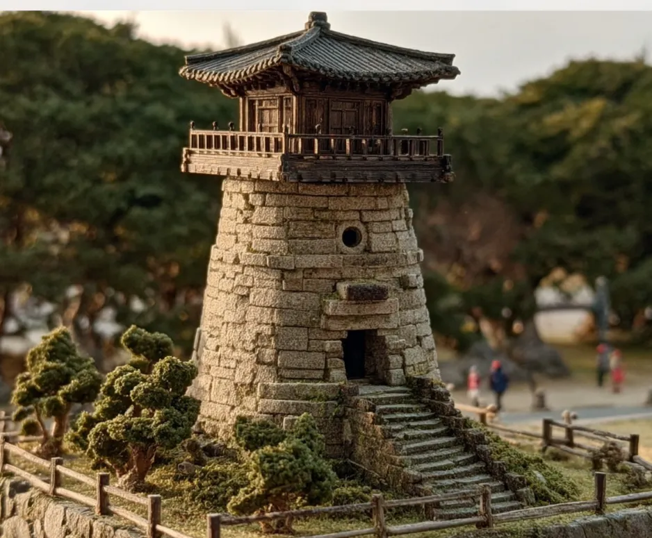 언덕 위에 한국 등대 모델