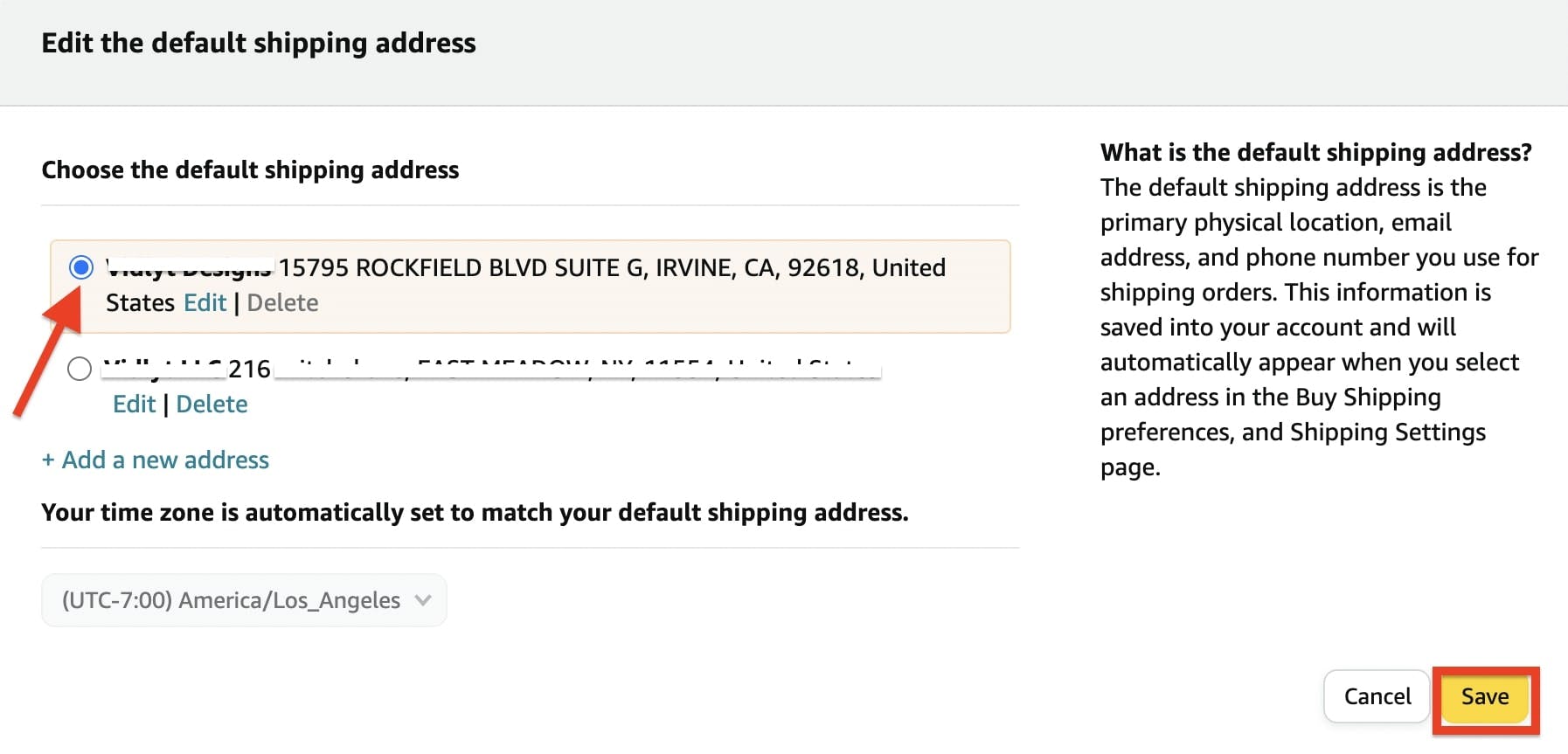 picture showing the process of configuring Sellvia shipping settings on Amazon