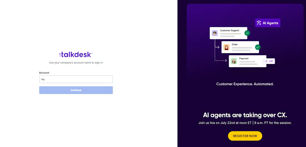 How to log in to your Talkdesk Express account