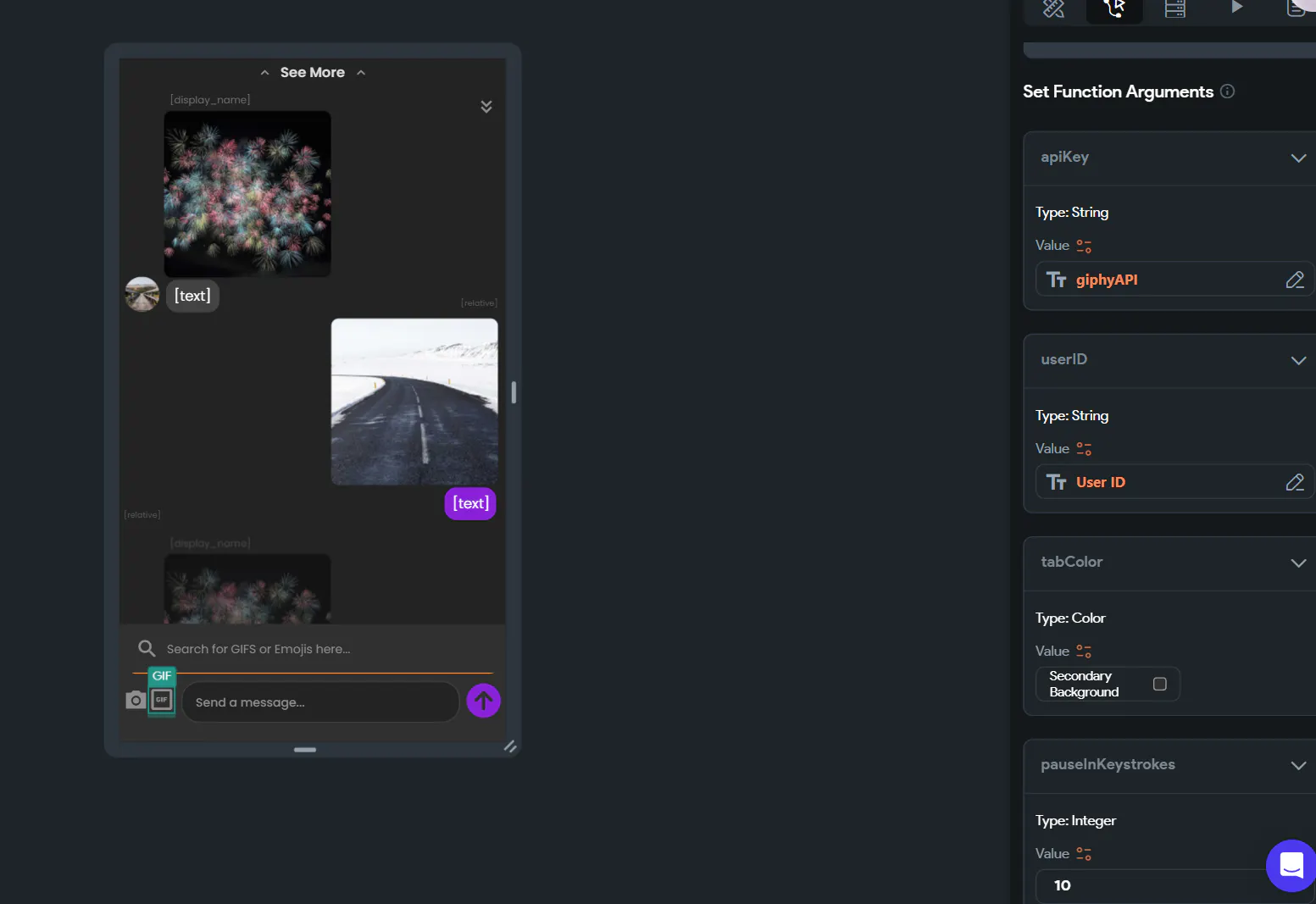 How do you set up the Giphy custom action from the marketplace?