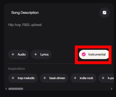 노래 설명이 강조 표시된 화면