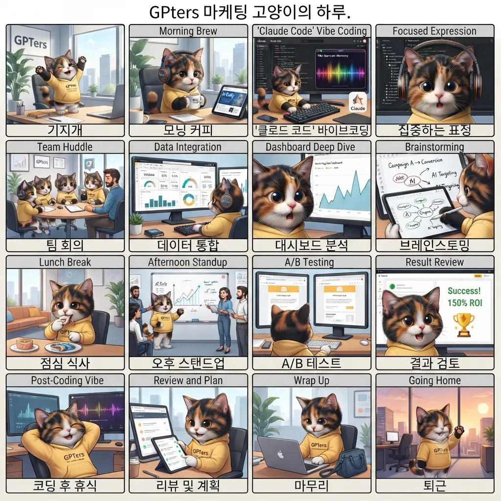 사무실 책상에 앉아 있는 고양이 사진