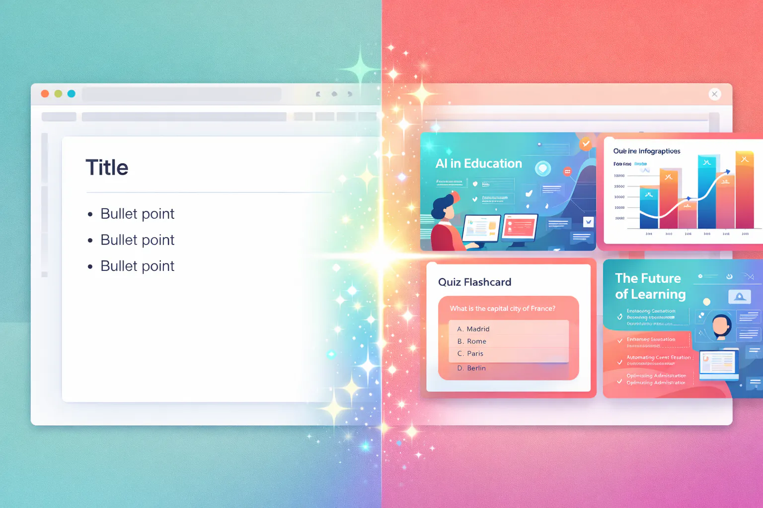 화려한 배경의 컴퓨터 화면