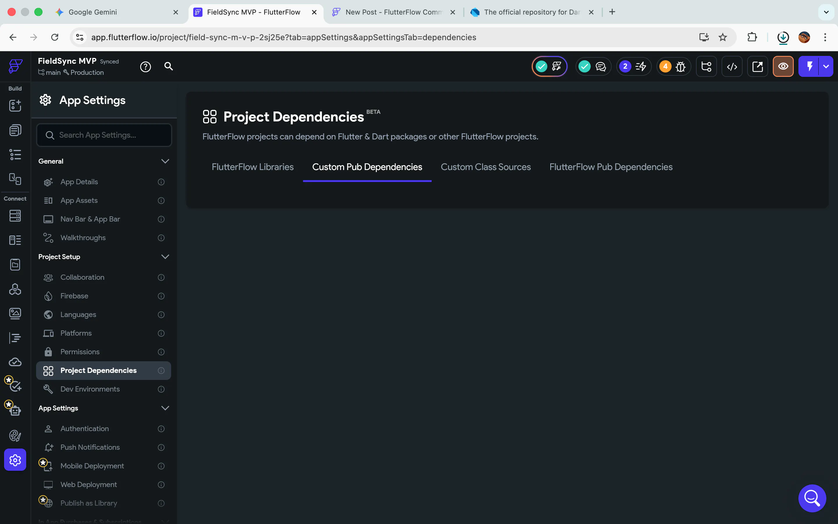 Having Trouble Adding Dependencies to FlutterFlow