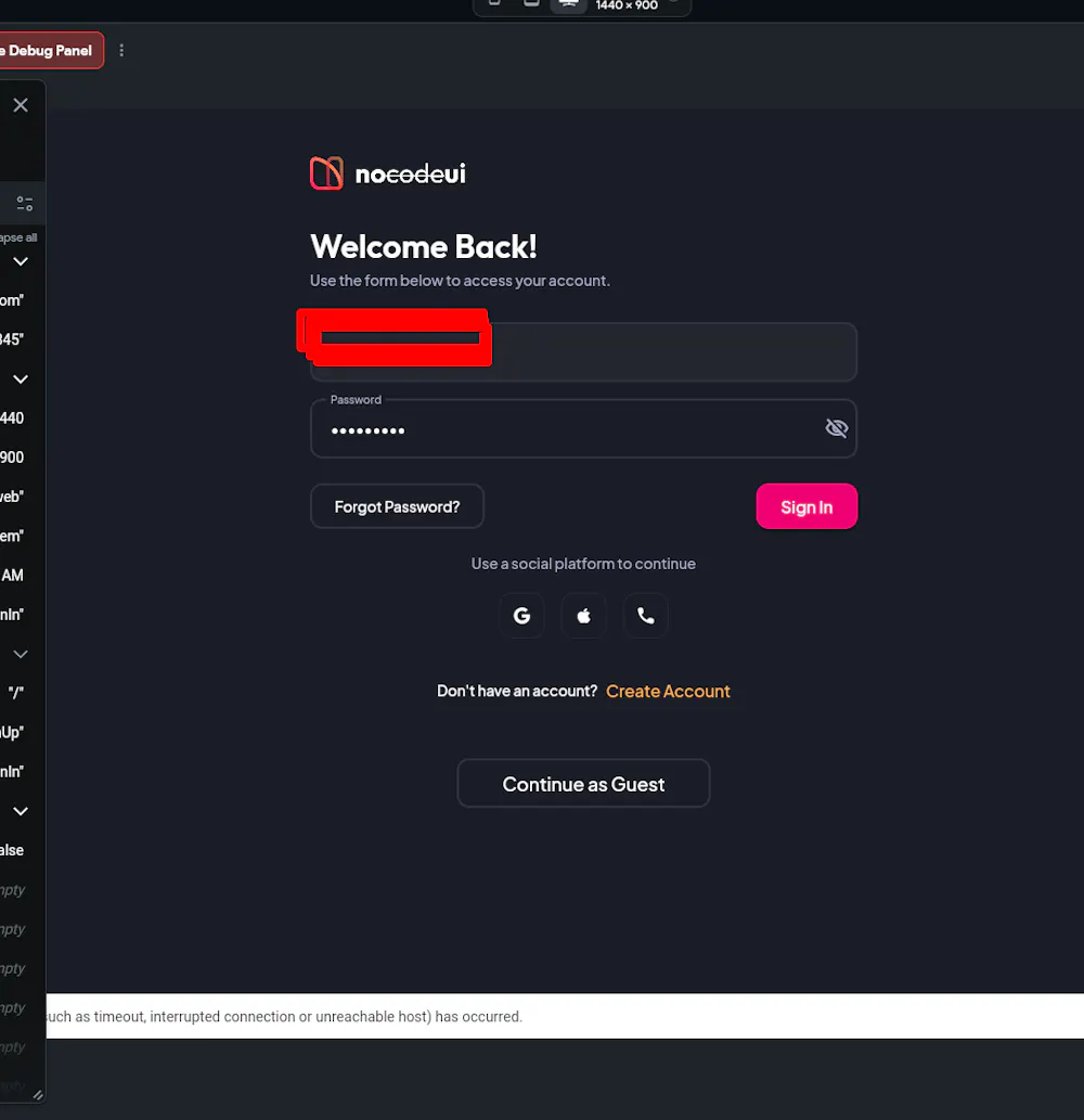 Network AuthError with FIrebase email authorisation