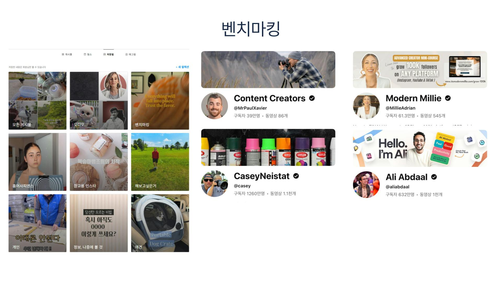 한국 소셜 미디어 사이트의 스크린 샷