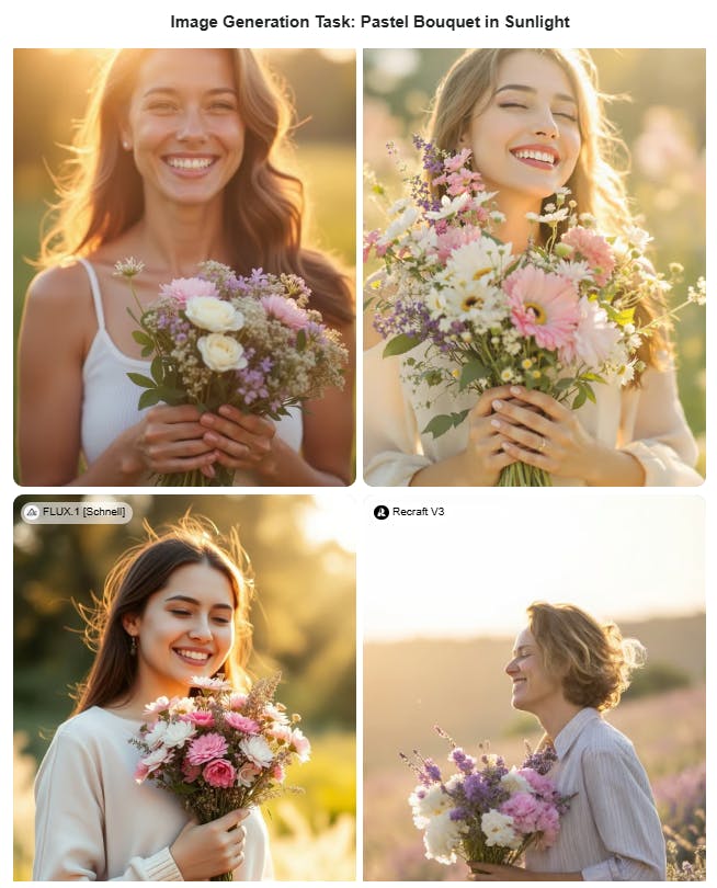 꽃 꽃다발을 들고 여자의 4 장
