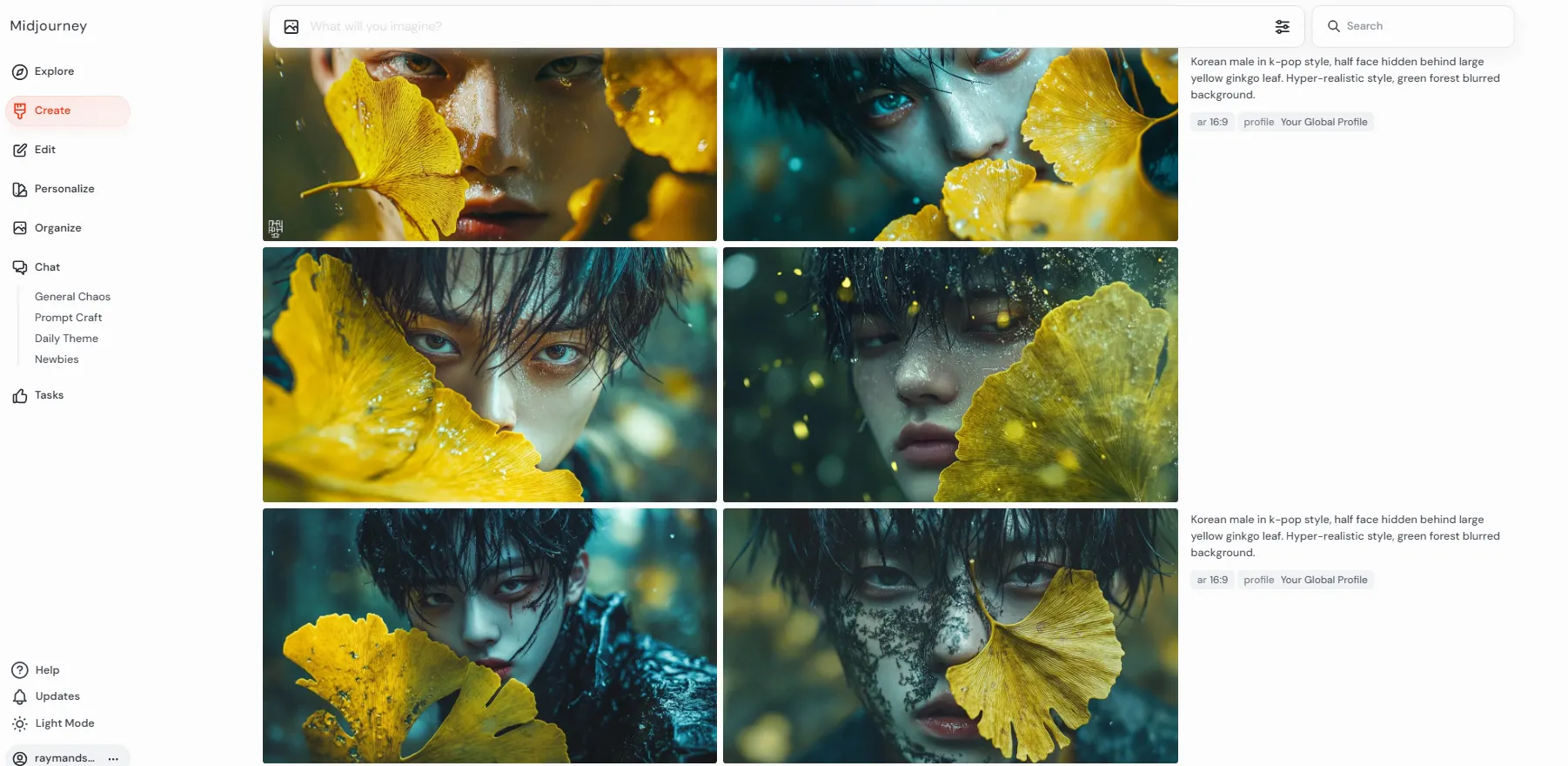 웹 사이트의 사진 갤러리 스크린 샷