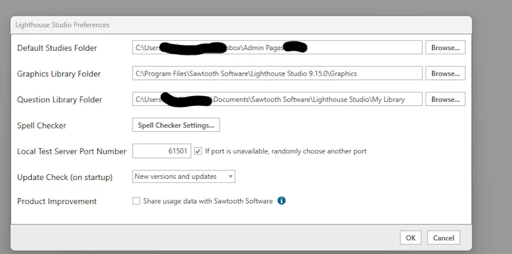 default studies folder
