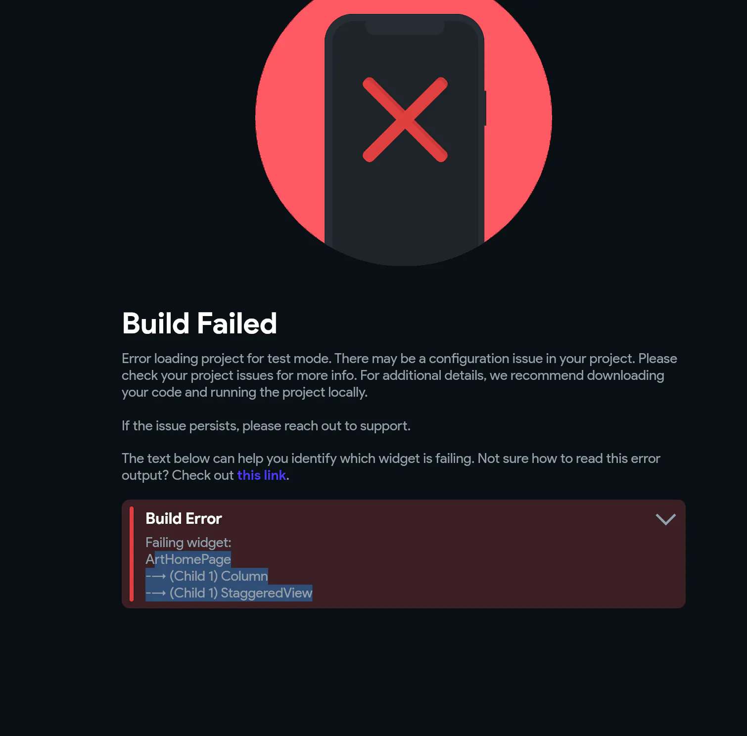 Build failed - StaggeredView issue
