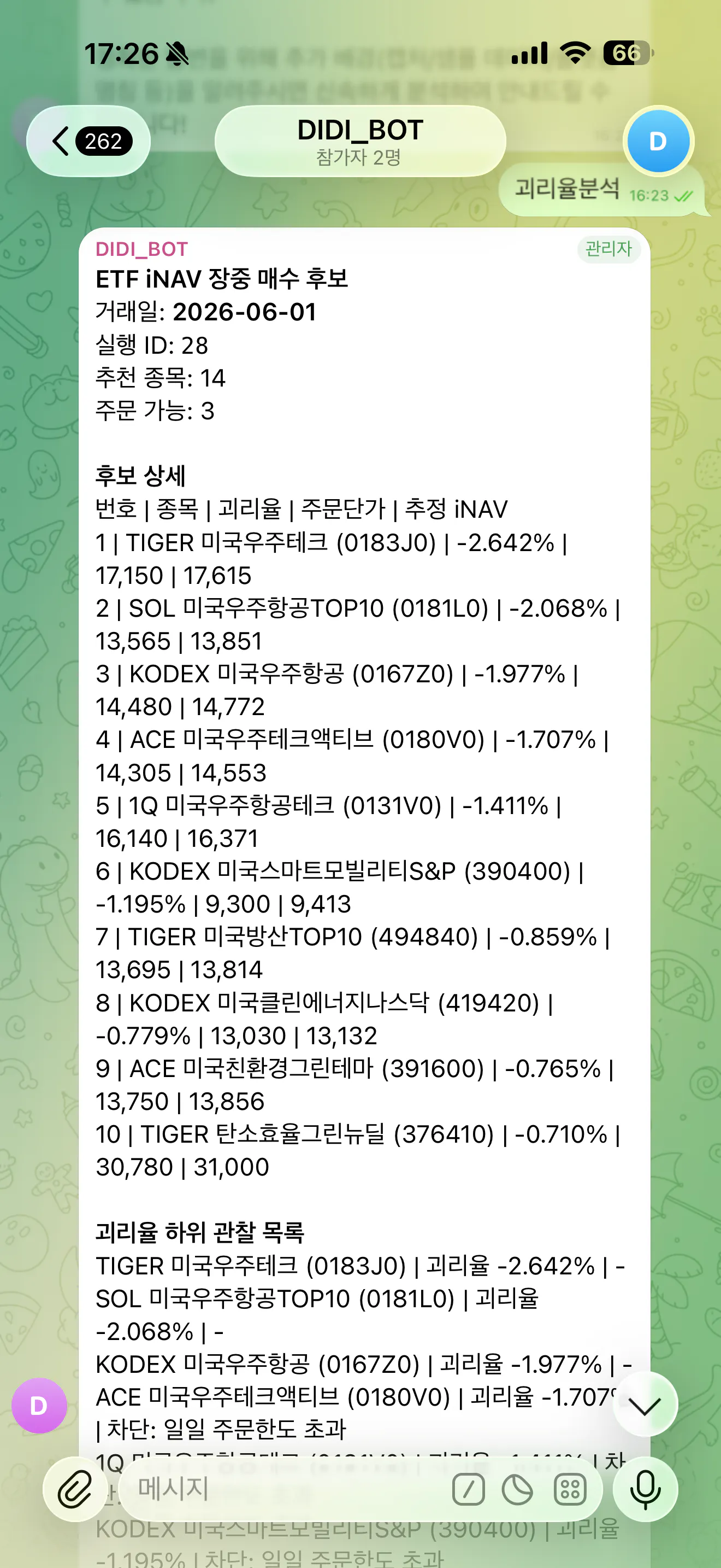 한국어 문자 메시지 스크린샷