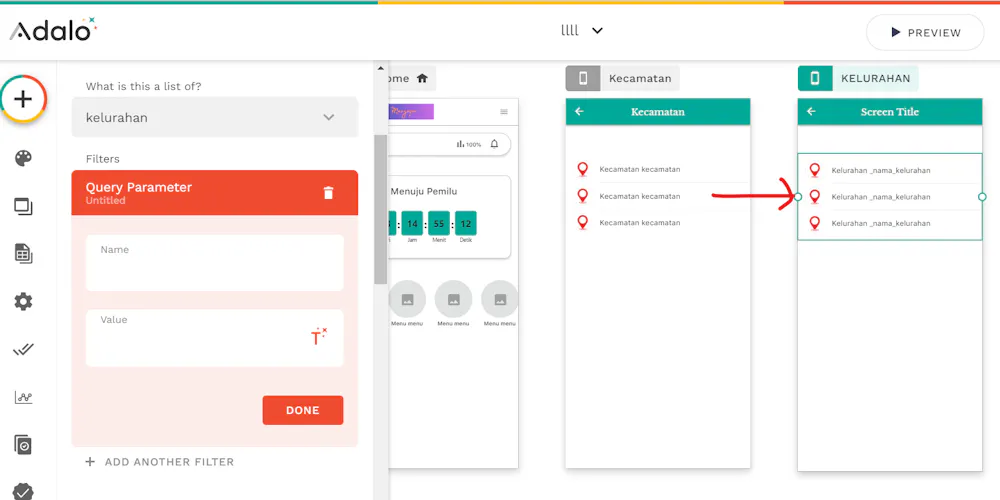 How connecting between screens