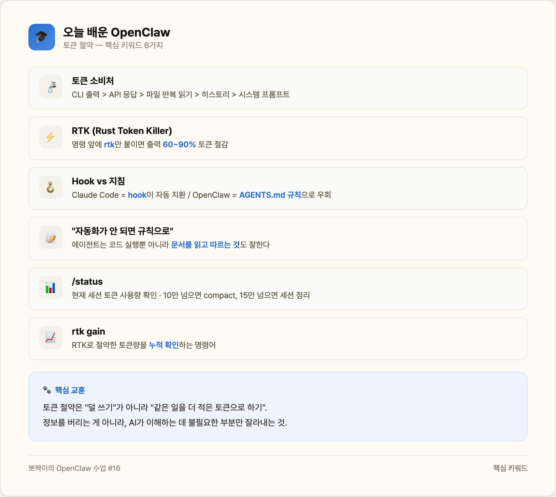 오늘 배운 OpenClaw — 키워드 정리