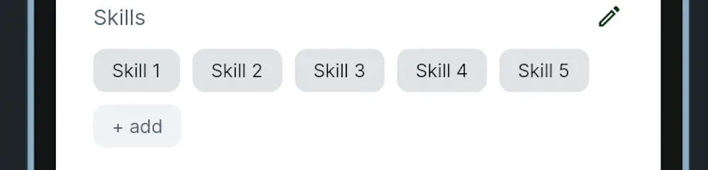 let users add skills / tags in their profile