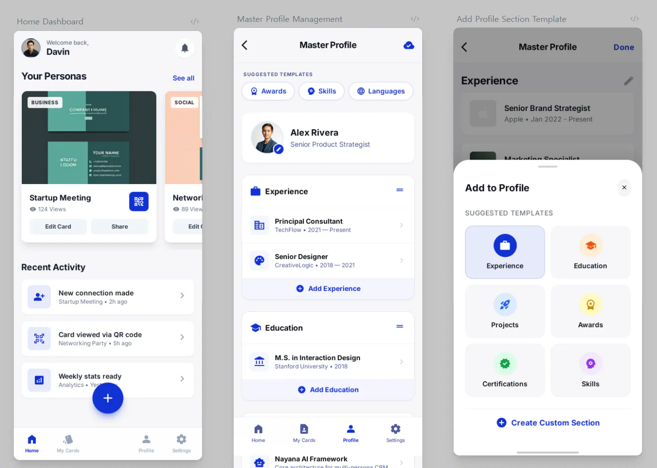 모바일 앱용 UI 화면 세트