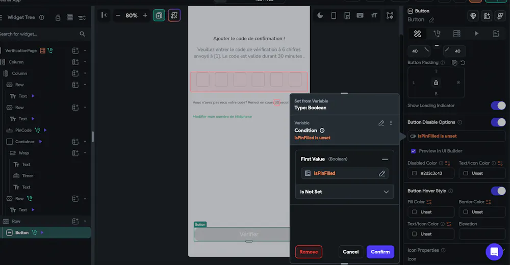 My button disable option doesn't work