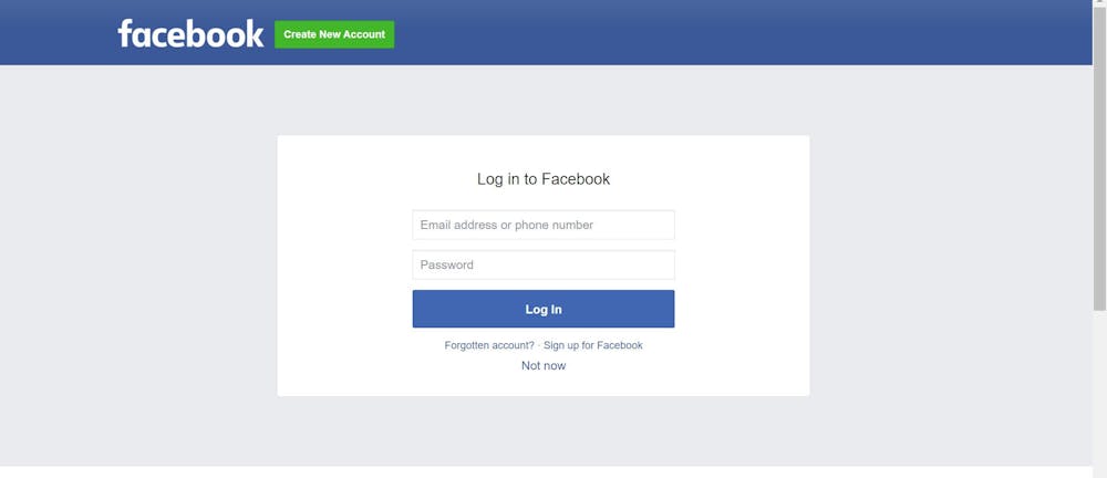 Facebook Login Sign Up New Account