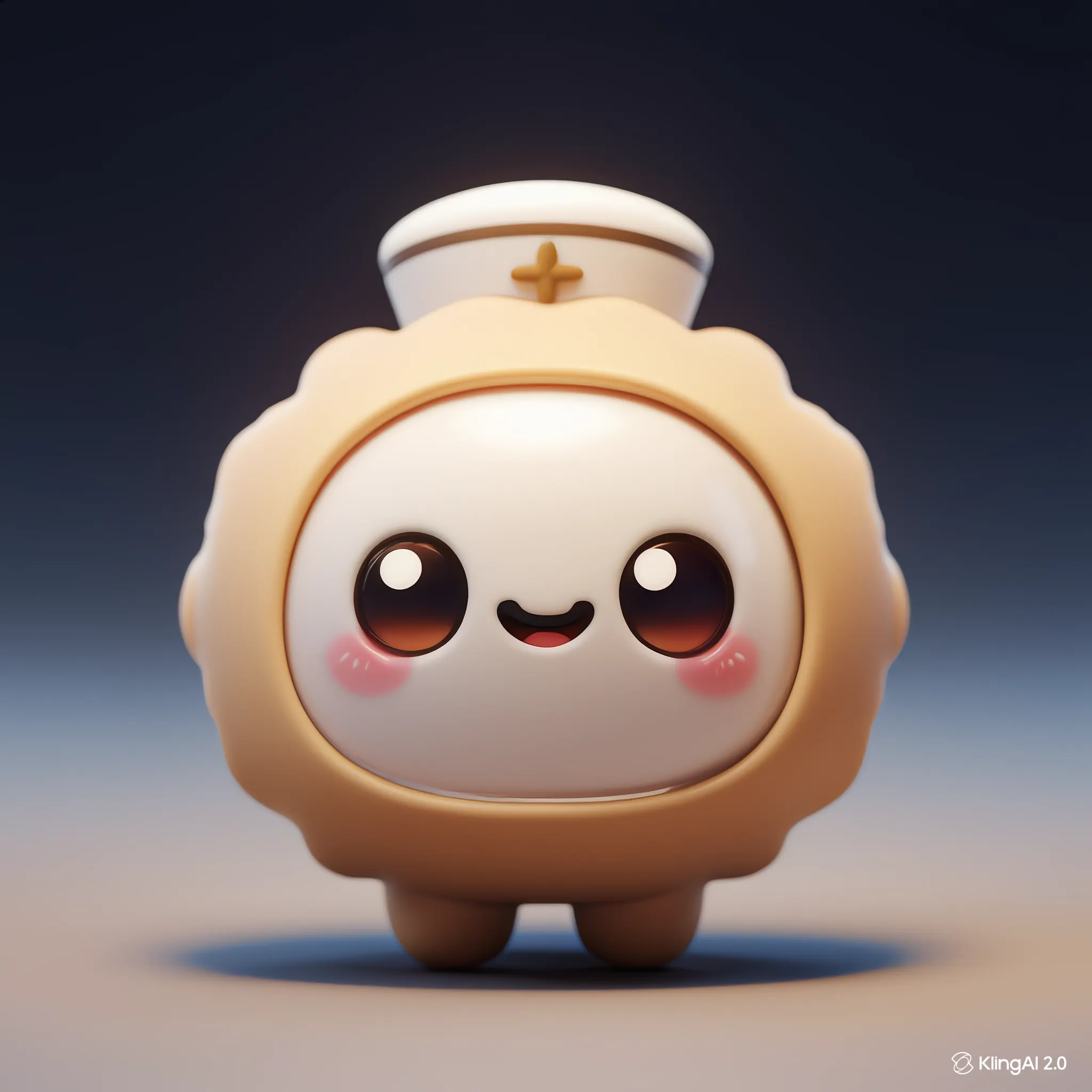 웃는 얼굴이있는 귀여운 작은 장난감