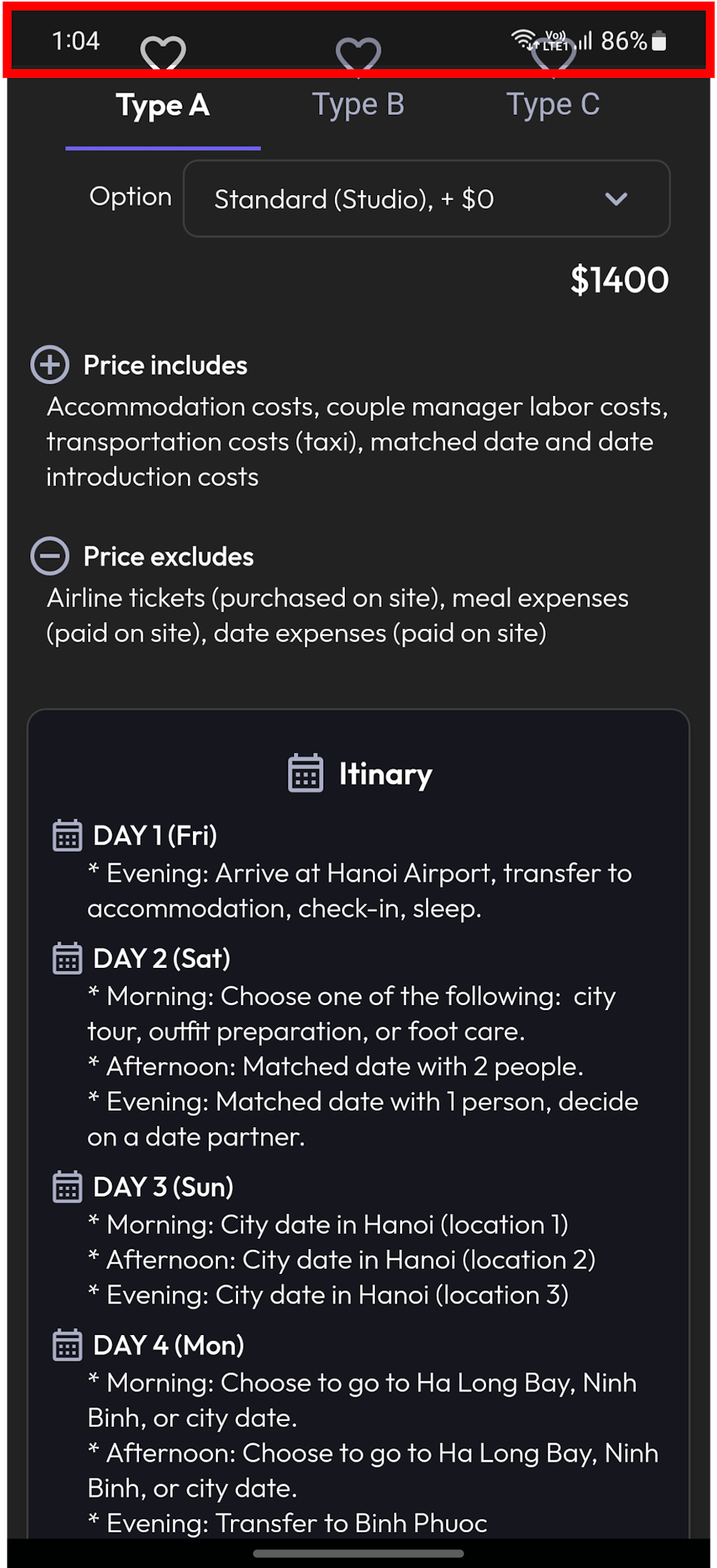Status bar area change issue after FF update