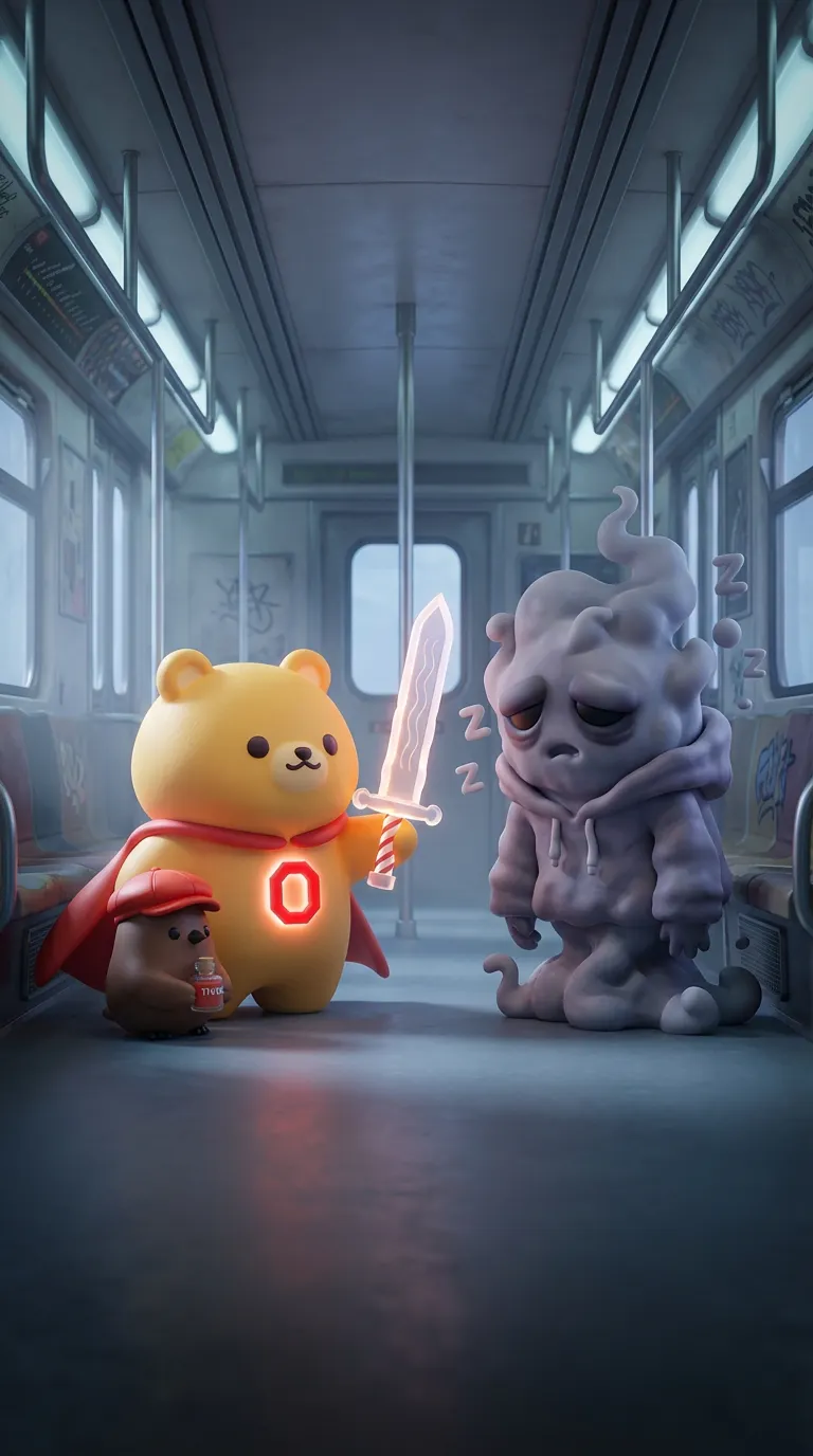 지하철의 곰돌이 푸와 테디베어