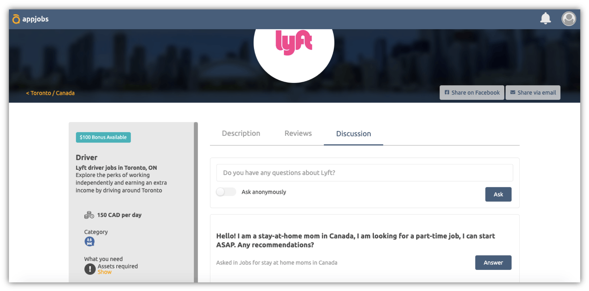 Appjobs community integration