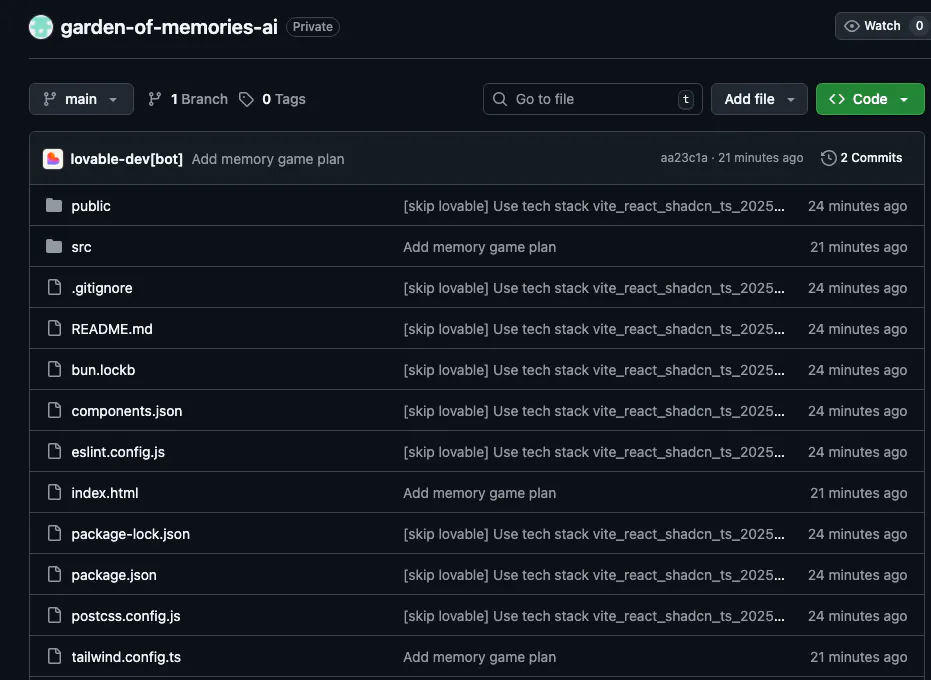 검은 색 화면에서 항목 목록의 스크린 샷