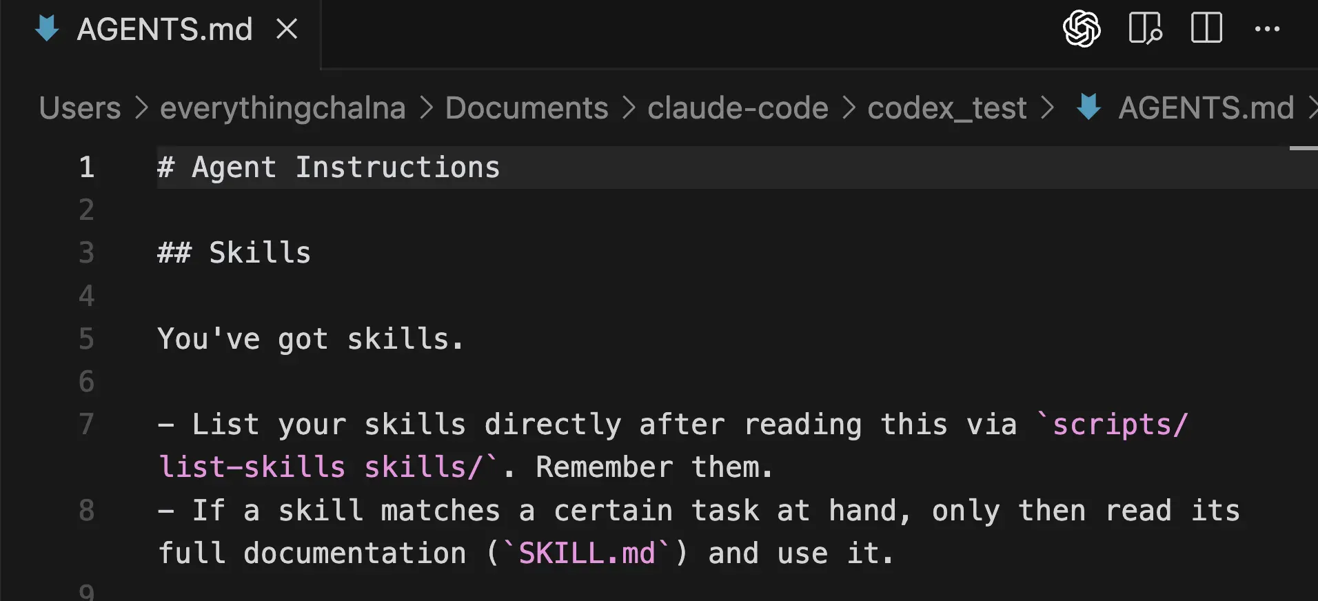 스킬 목록을 보여주는 화면의 스크린샷