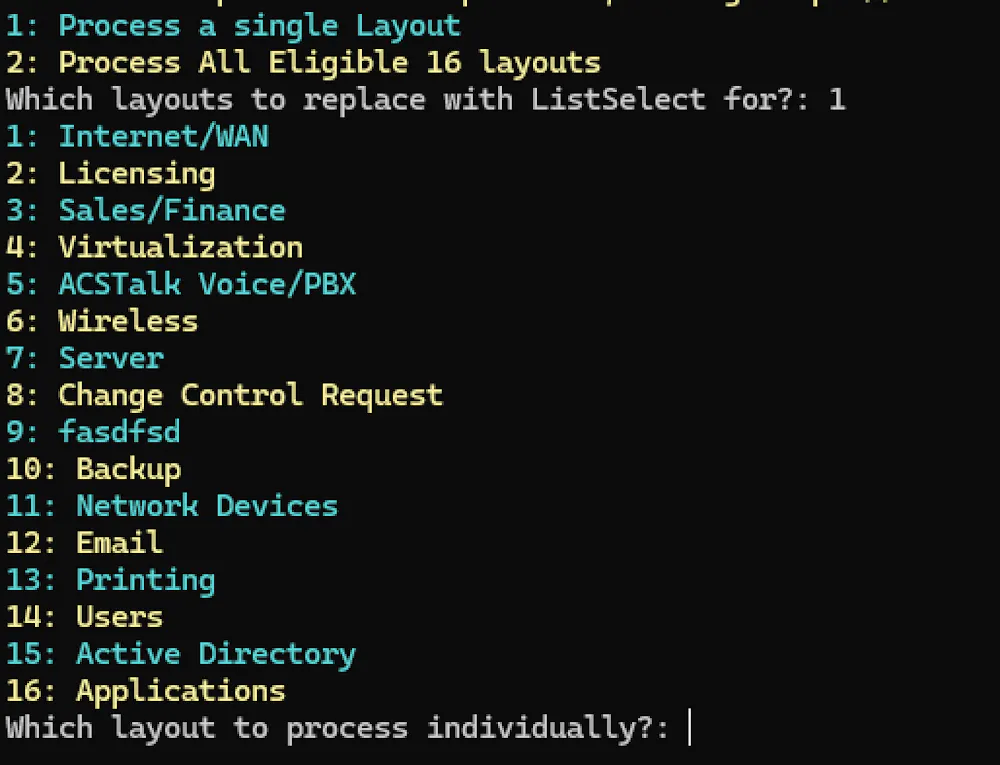 Converting Dropdowns into ListSelect