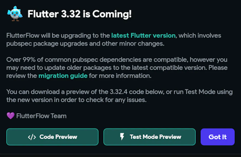 Flutter 3.32 is coming: Test Mode Preview fails?