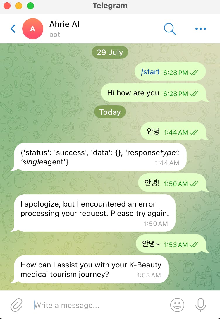 문자 메시지가 포함 된 WhatsApp 앱의 스크린 샷