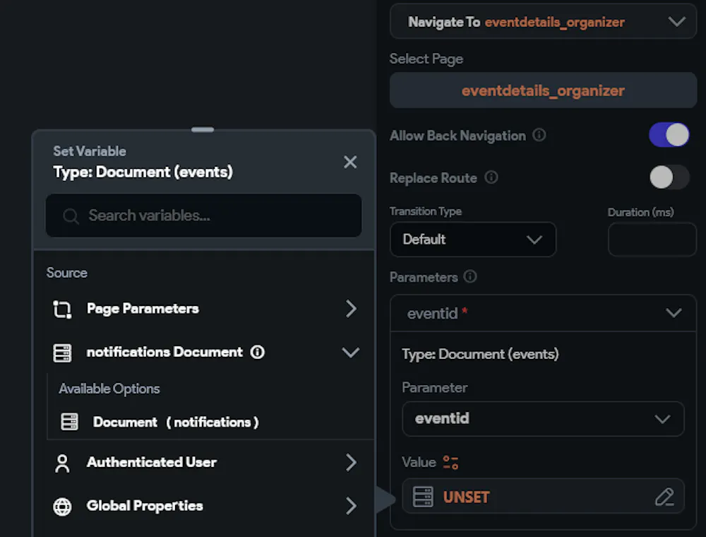 Notifications - Passing parameter issue